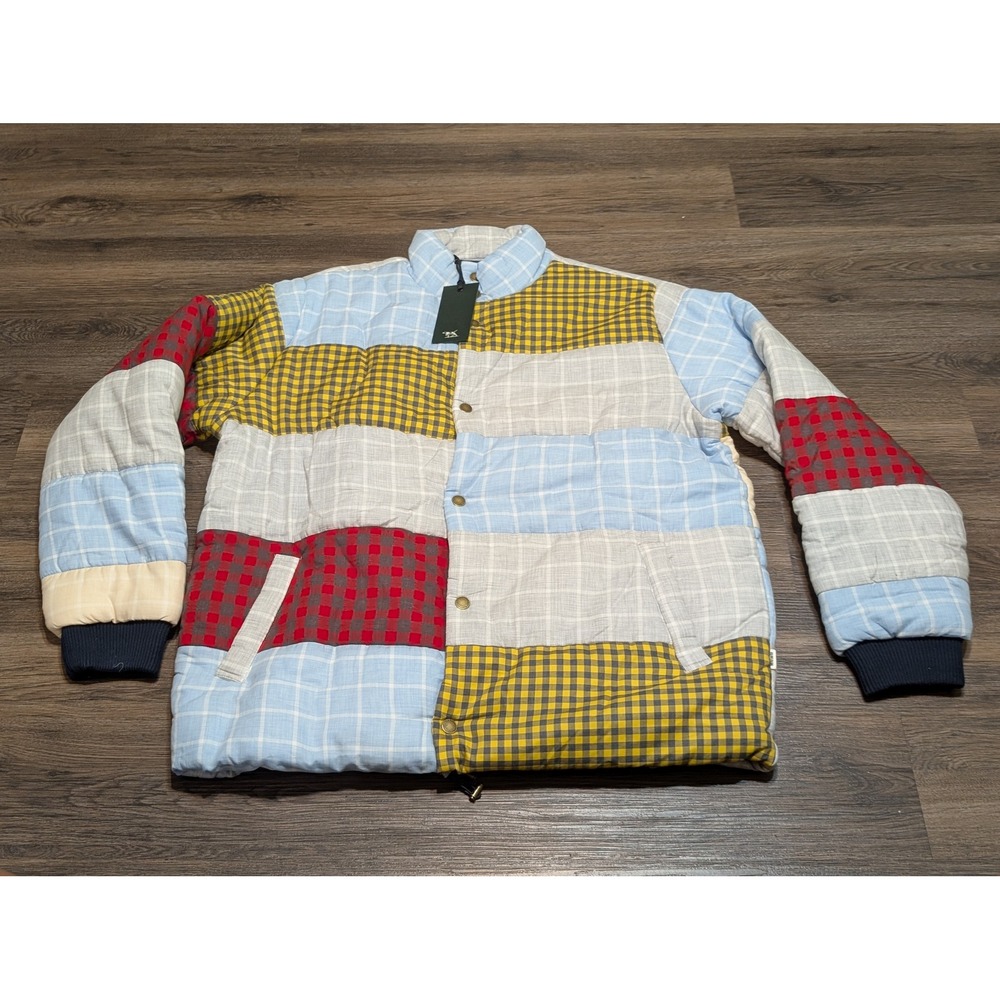 Rodd & Gunn WNWN Padded Jacket Mens 3XL Patchwork Plaid Puffer Woven in‎ Italy